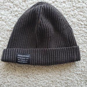 Wool -Cotton blend Ribbed-Knit Beanie